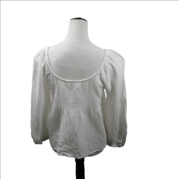 Universal Thread White 100% Cotton Pull Over Blouse Size Small - Picture 4 of 6